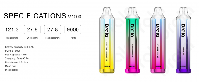 Mesh Coil Rechargeable Disposable Vape 9000 Rookwolken E Cig Vape 0